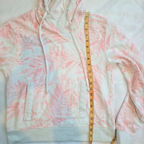 Columbia Women's Hoodie Sweatshirt Pink and White Floral Pattern Size Small - Picture 7 of 10
